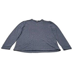 32 Degrees Heat Mens Large Crewneck Soft Shirt Blue Rayon Blend Tee 27.5in Long